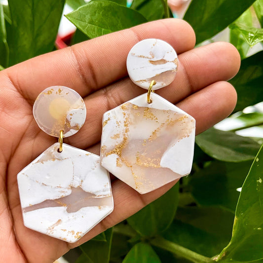 White crystal earrings Atiwo Designs