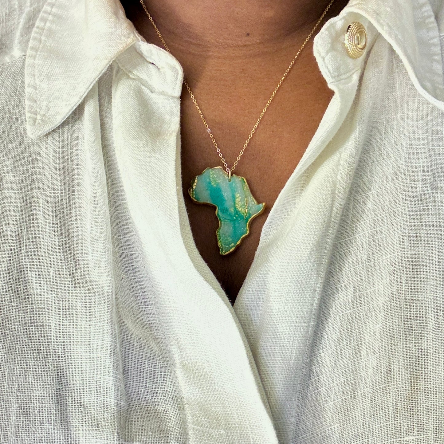 Jade-inspired Africa necklace