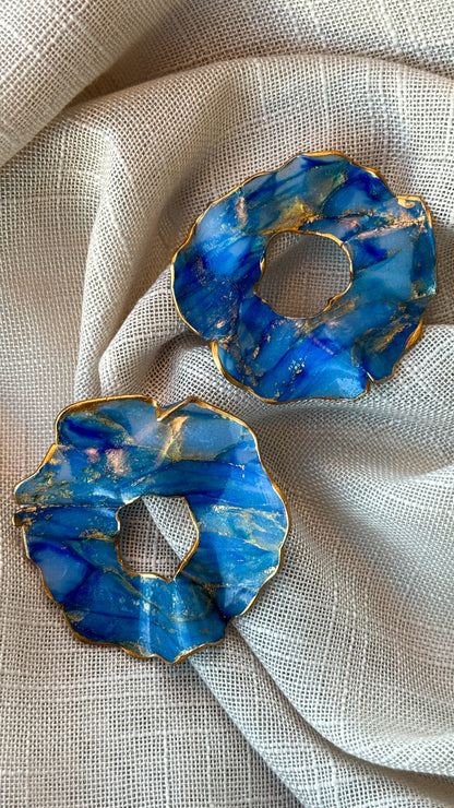 Blue fall inspired handmade earrings