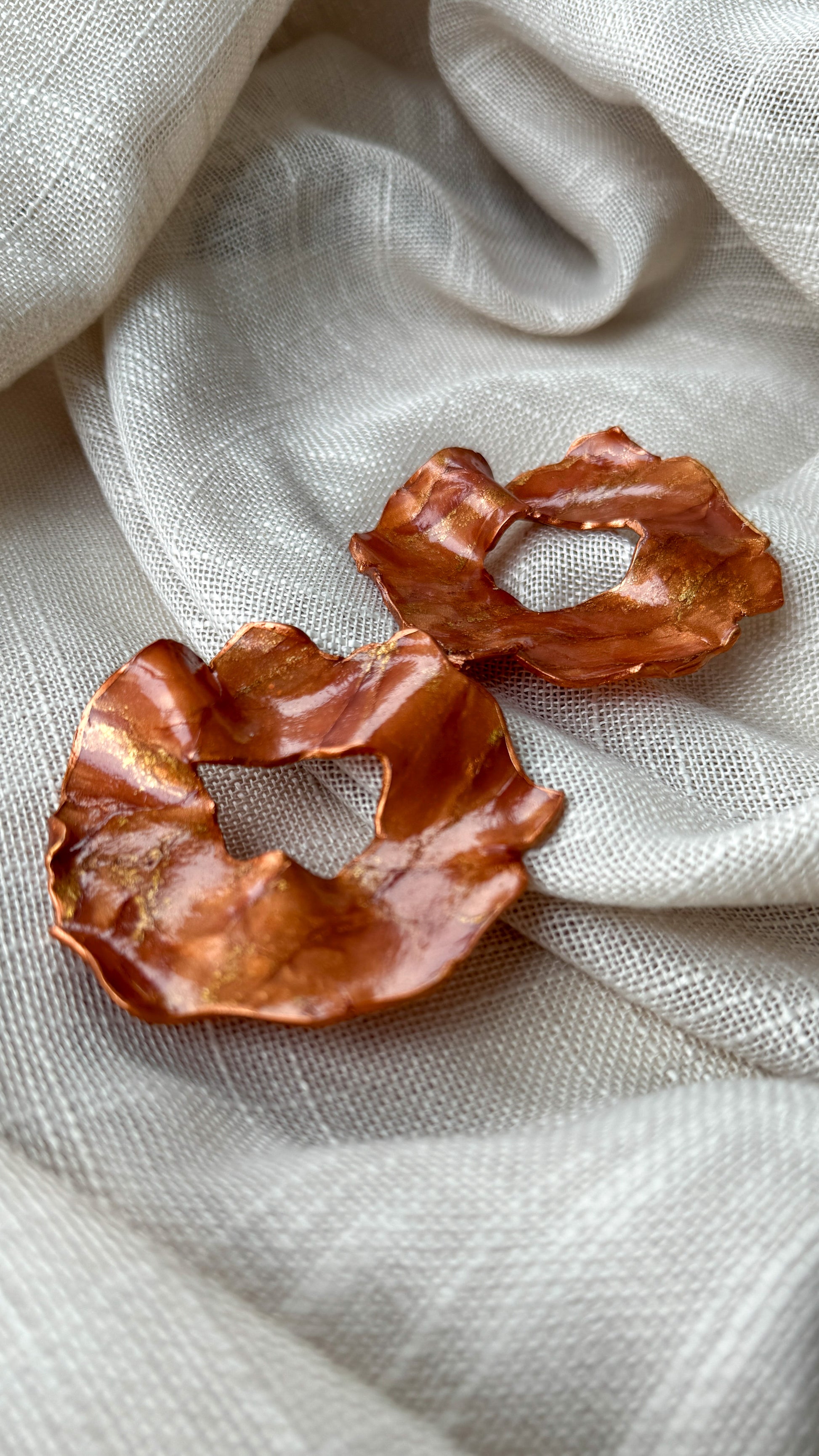 Bronze fall inspired handmade earrings