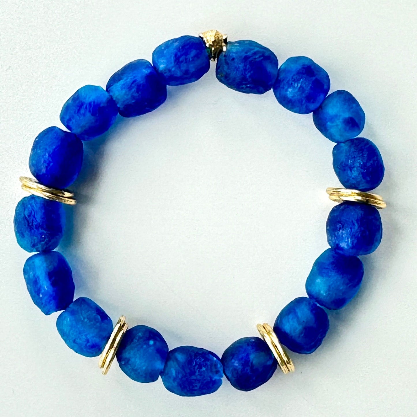 Blue African beads bracelet