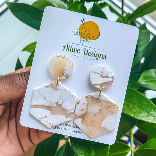 White crystal earrings Atiwo Designs